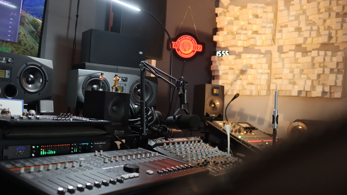Studio Corner with Neon Sign