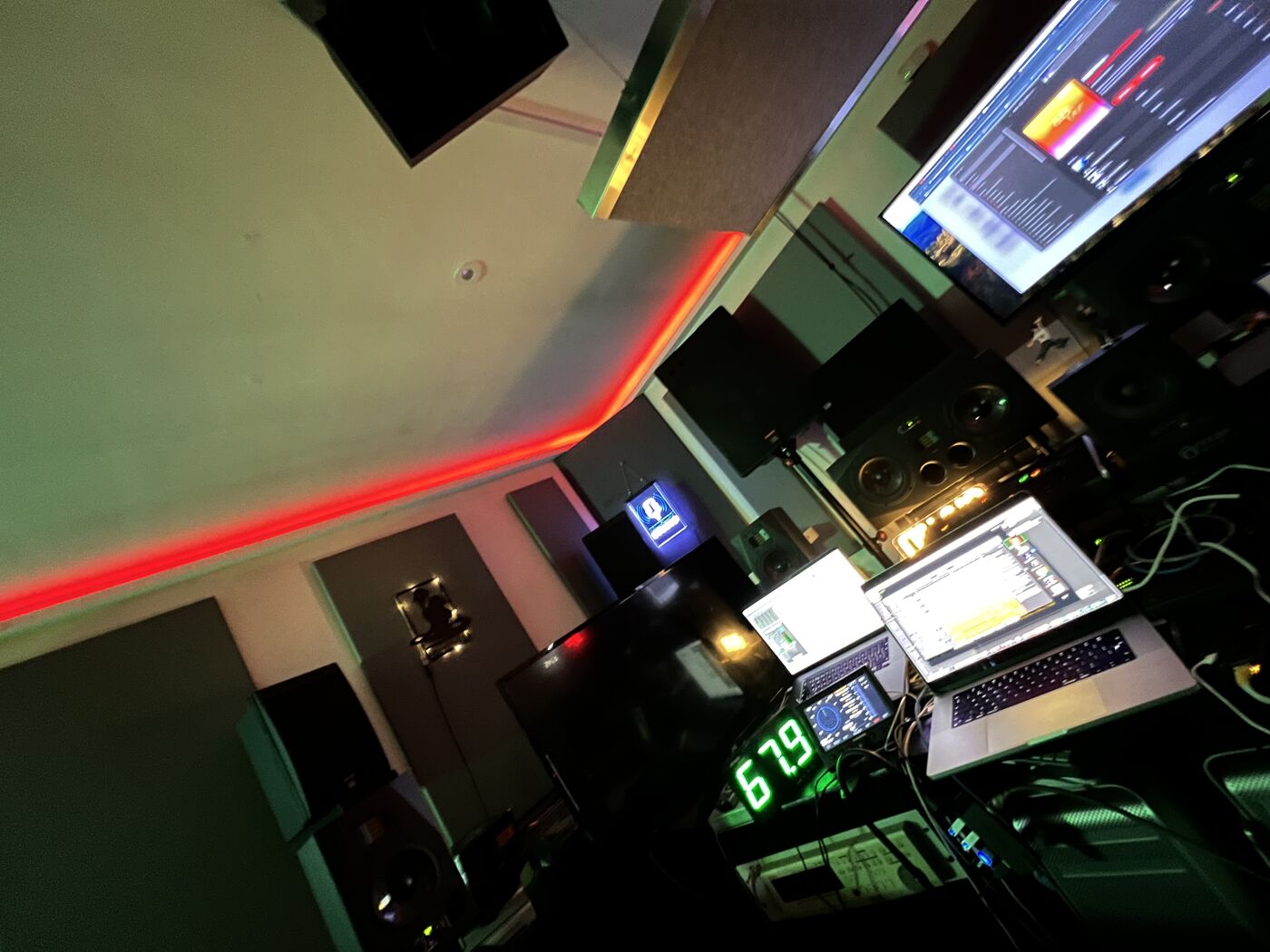 Studio Ceiling Detail with Red Lighting