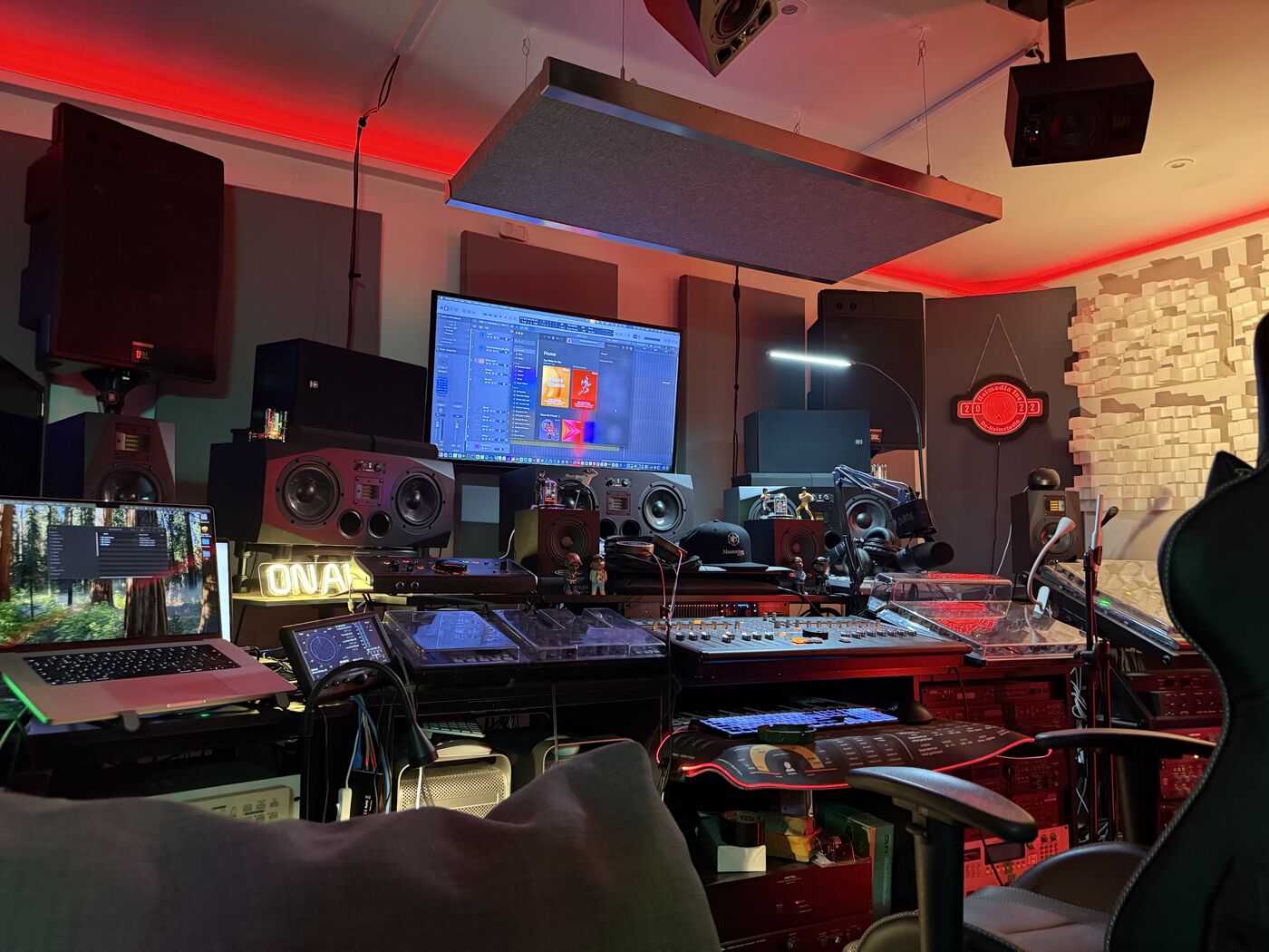 Studio Desk with On Air Sign
