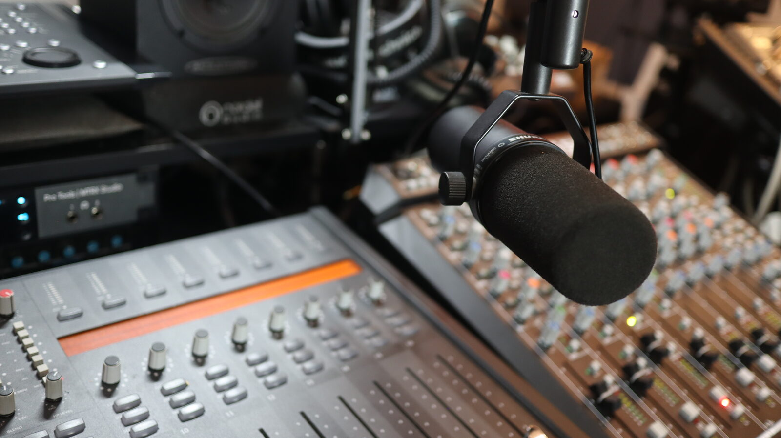 Broadcast Mic and Mixing Console
